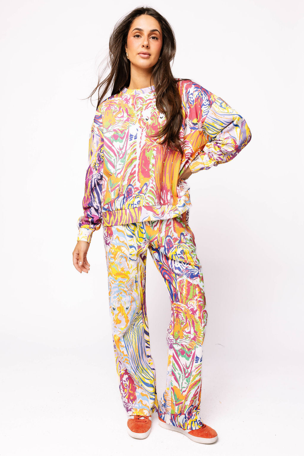 Rainbow Multi Abstract Tiger Sweatshirt