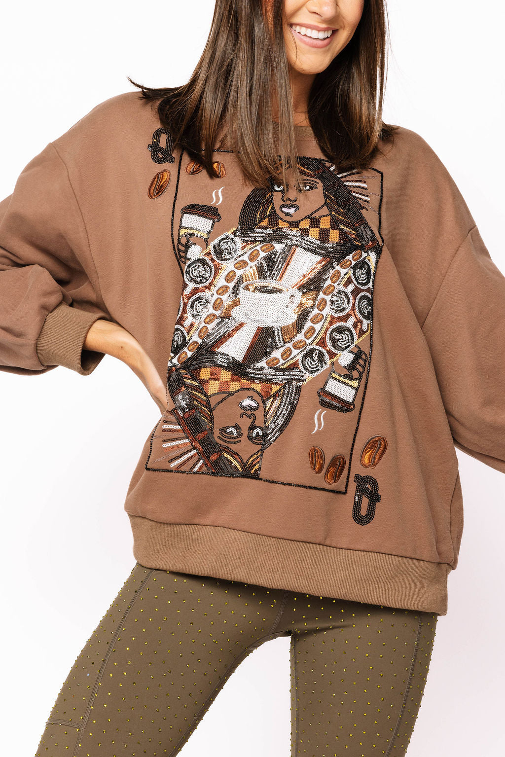 Brown Queen of Coffee Sweatshirt