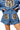 Denim Cotton Ruffle Tiger Patch Short