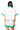 Sample Green Trim Sequin Football Button Up Top & Short Set