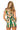 Sample Green, Ivory & Orange Stripe Sequin Football Tie Back Tank & Short Set