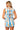 Sample Light Blue, Ivory & Orange Stripe Sequin Football Tie Back Tank & Short Set