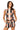 Sample Black, Ivory & Orange Stripe Sequin Football Tie Back Tank & Short Set