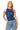 Sample Navy Seed Bead & Sequin Tiger Print Logo Tank