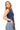 Sample Navy Seed Bead & Sequin Tiger Print Logo Tank