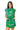 Sample Green Multi Outline Footballs Knit Drawstring Romper