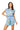 Sample Light Blue Multi Outline Footballs Knit Drawstring Romper