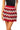 Sample Red, Black & Beige Rhinestone Zig Zag Knit Skirt