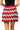 Sample Red, Black & Beige Rhinestone Zig Zag Knit Skirt