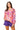 Sample Purple & Orange Watercolor Tiger Print Jersey Stripe V Neck Sweatshirt