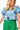 Licensed Florida Striped Sparkle Gameday Bubble Sleeve Cotton Ruffle Top