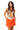 Sample Orange Sequin Tiger Face Scattered Rhinestone & Feather Tank Dress