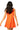 Sample Orange Sequin Tiger Face Scattered Rhinestone & Feather Tank Dress
