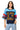 Sample Light Blue, Navy & Red Leopard '13' Oversized Jersey Tee