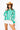 SAMPLE -  Green & White Sequin Striped LS Button Down