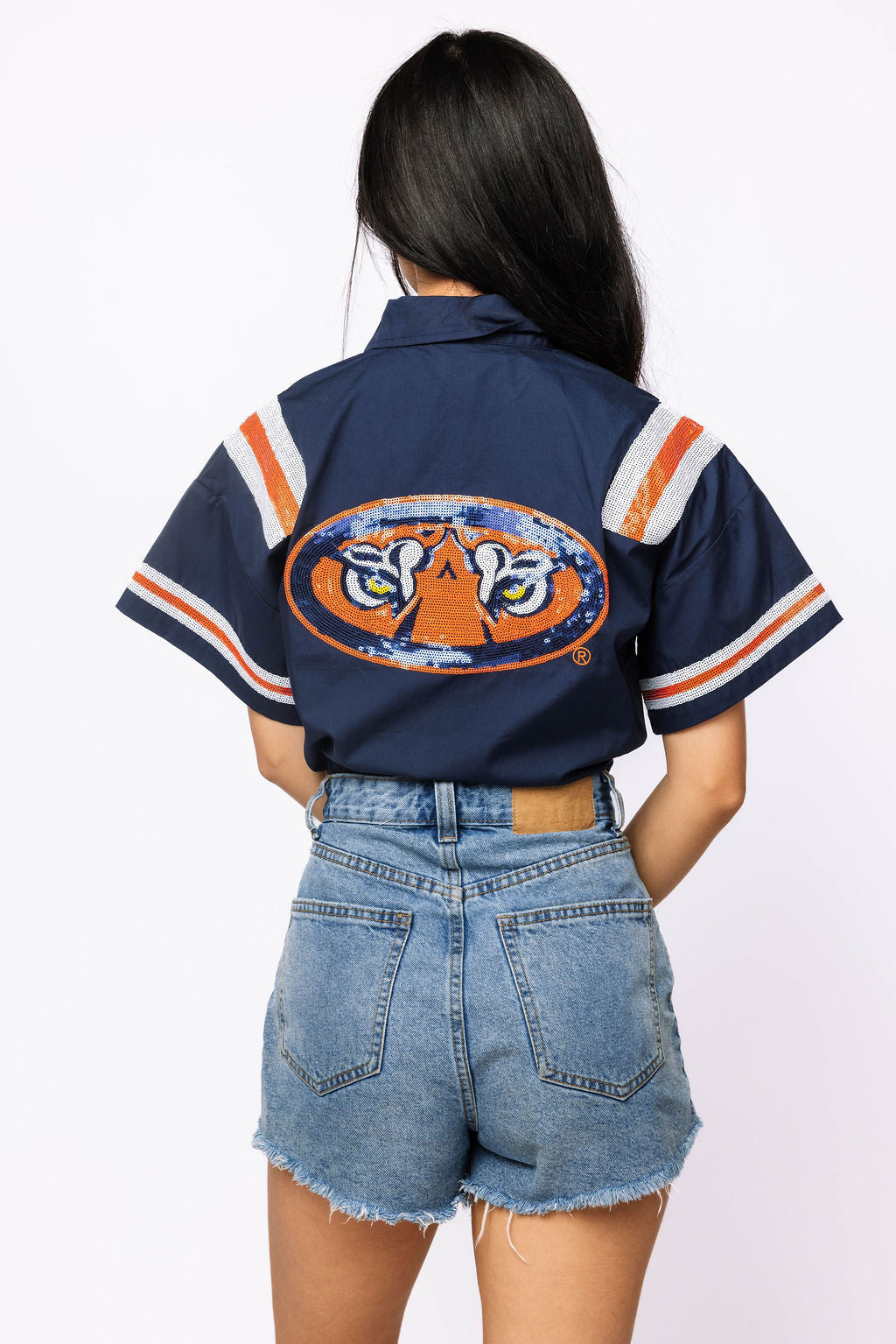 Licensed Sample - Auburn Cotton Tie Bottom Jersey Top