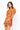 SAMPLE -  Orange Footballs & Stars Poof Sleeve Knit Top and Skirt Set