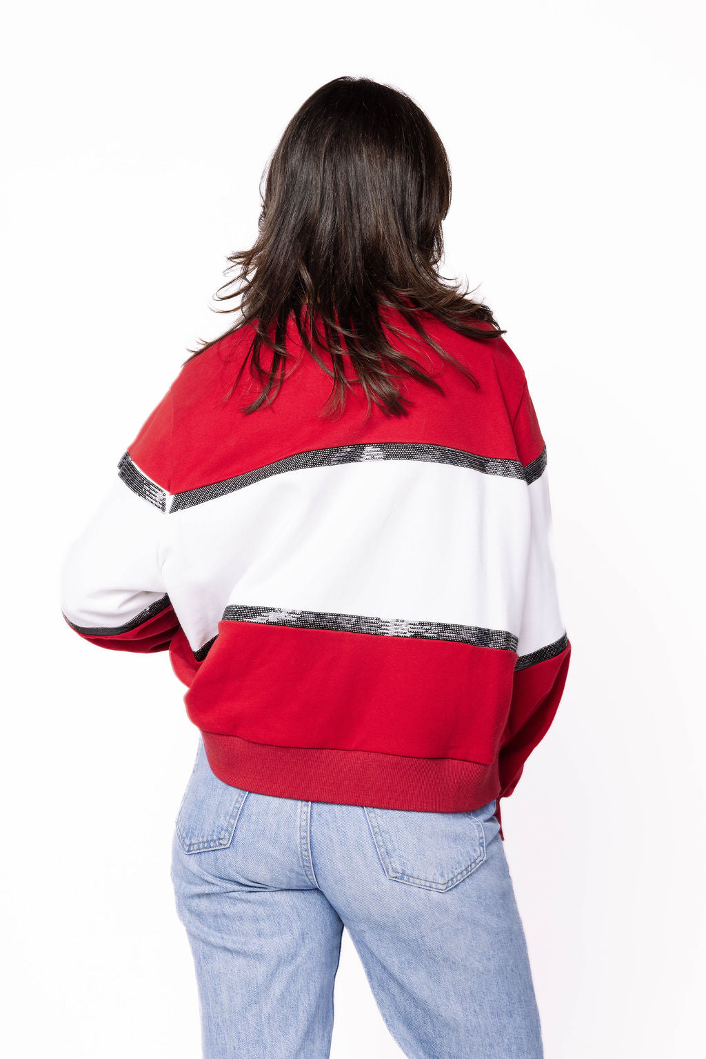 Licensed Sample - Arkansas Colorblock Jewel Letter Sweatshirt
