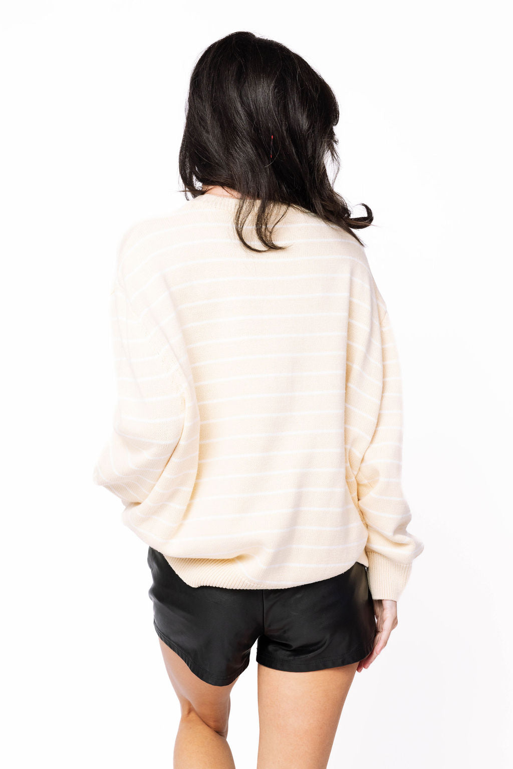 Licensed Sample - Mississippi State Beige Stripe Vintage Team Sweater