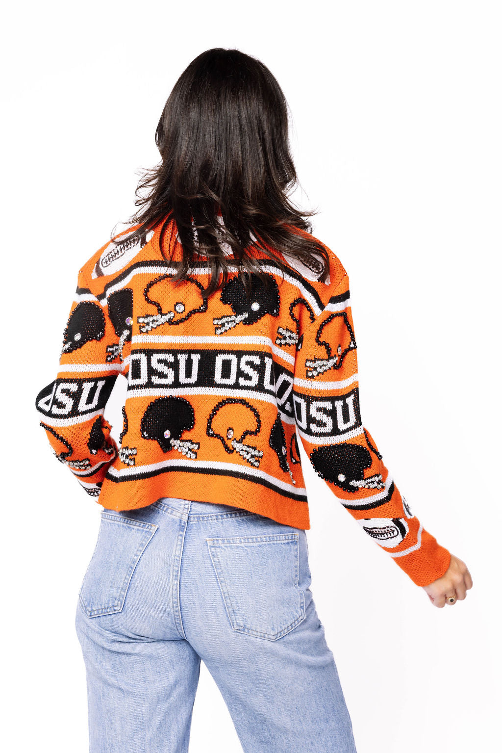 Licensed Sample - OSU Vintage Football Helmet Stripe Turtle Neck Sweater