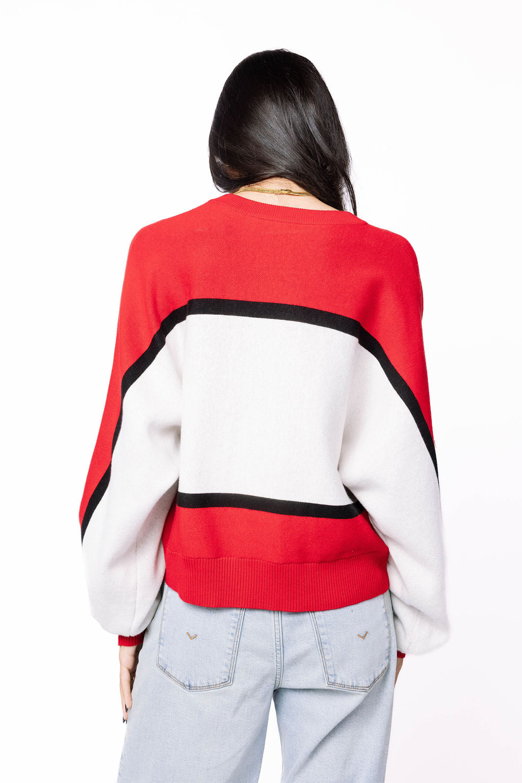 Licensed Sample - Texas Tech Colorblock Jewel Letter Sweatshirt