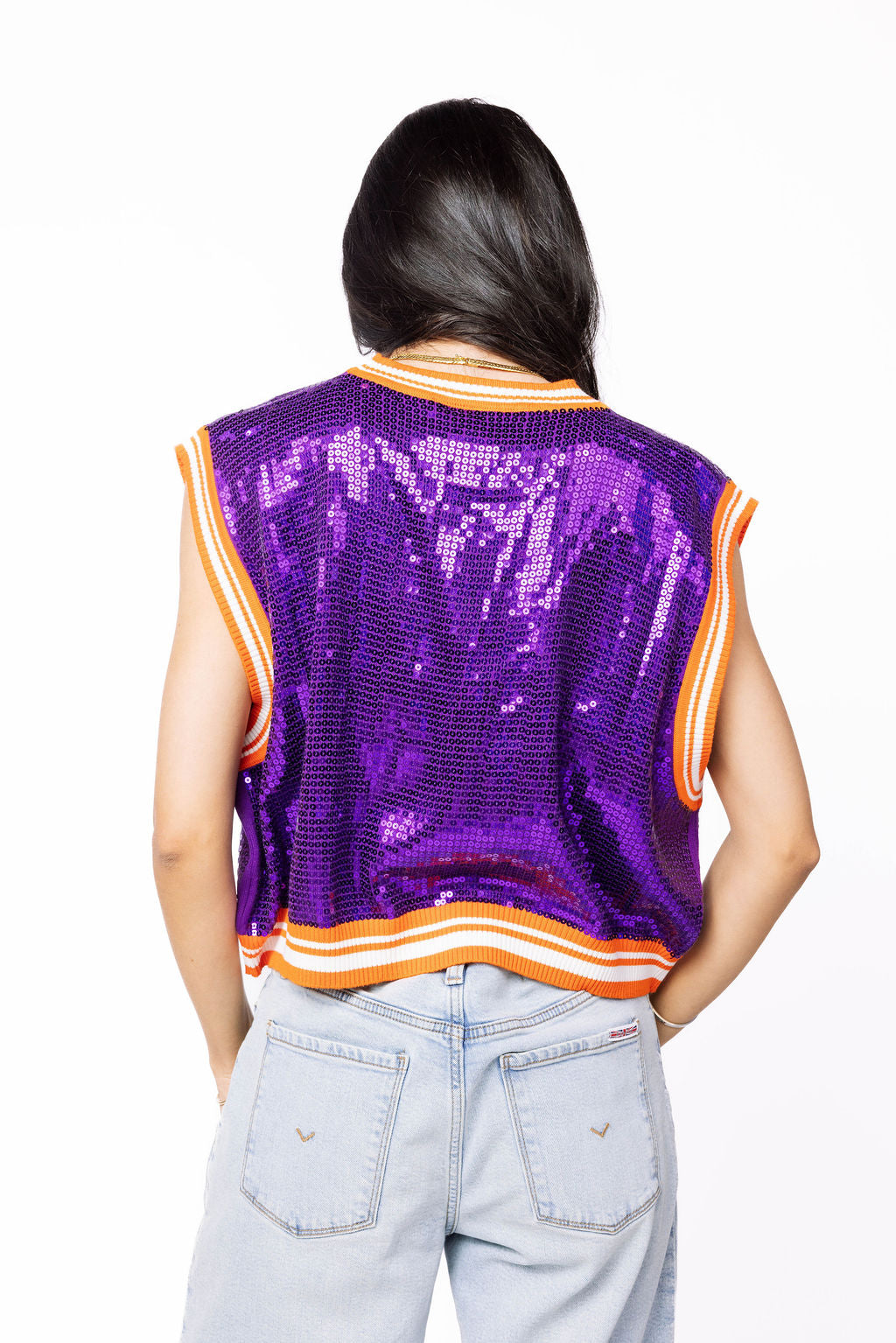 Licensed Sample - Clemson Full Sequin Mascot Tank