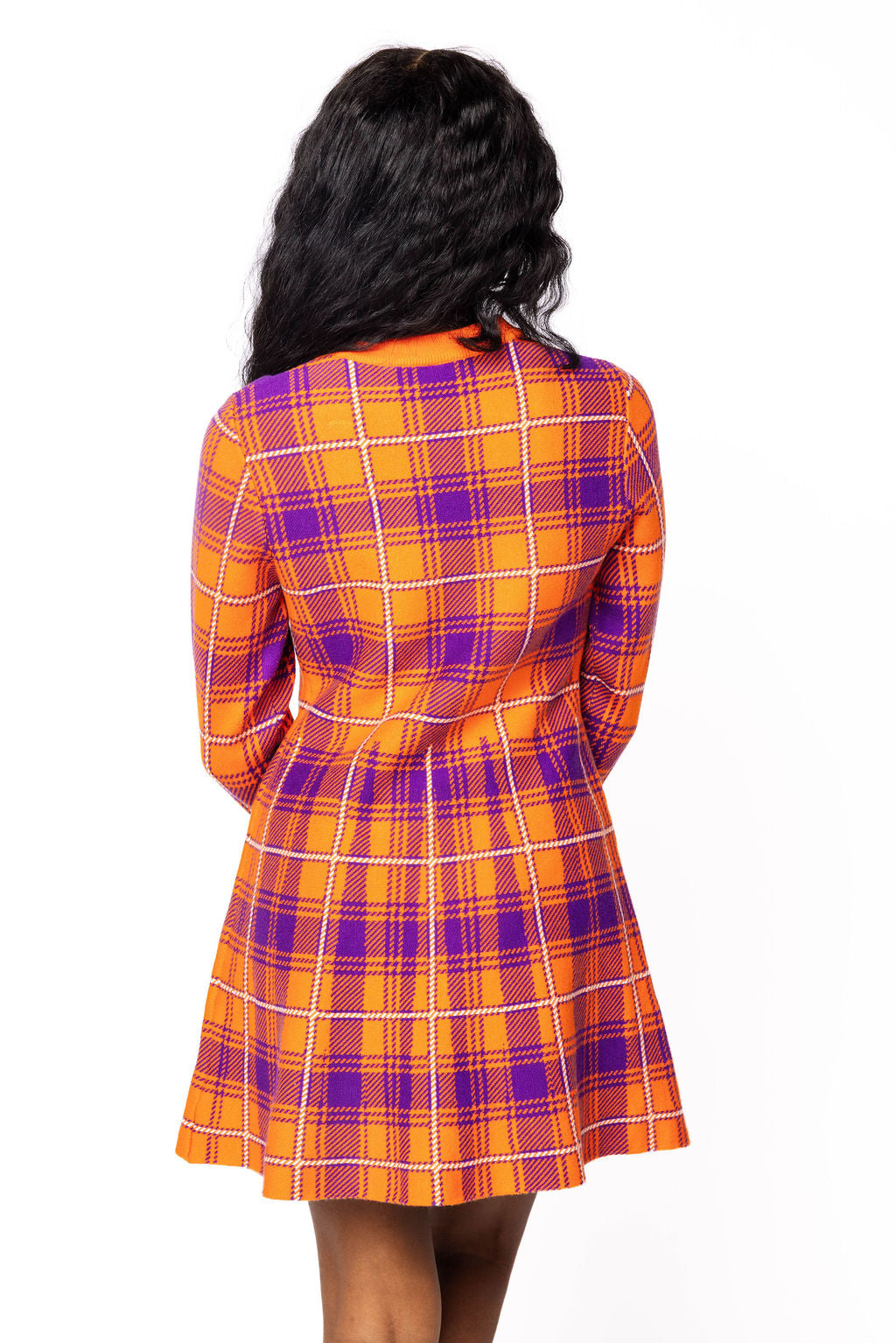 Licensed Sample - Clemson Plaid Mascot Sweater Dress
