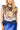 Navy Oversized Tiger Feather Trim Tank