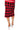 Sample Red & Black Rhinestone Argyle Knit Midi Skirt
