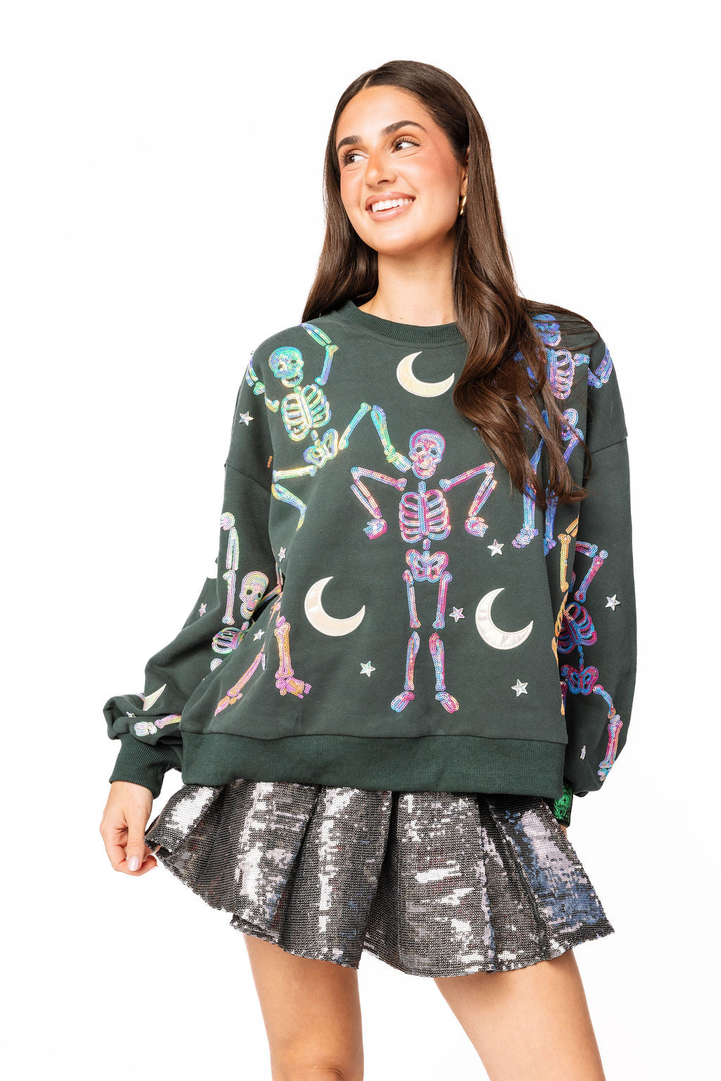 Dark Green & Multi Dancing Skeleton Sweatshirt