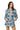 Sample Plaid Navy Scattered Bugs Tie Long Sleeve Romper
