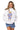 White Mock Neck Sweatshirt with Tiger Wearing Gingham Butterfly Romper