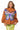 Brown Patchwork Butterfly Mock Neck Sweatshirt