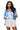 Sample Powder Blue, Orange & Silver Jersey Top & Skort Set