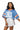 Sample Powder Blue, Orange & Silver Jersey Top & Skort Set