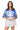 Sample Powder Blue, Red & White Jersey Top & Skort Set