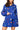 Royal Blue Sequin Flower Zip Up Sweater