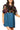 Blue Multi Pailette Cotton Short Sleeve Dress
