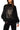 Black Rainbow Rhinestone QOS Card Logo Mock Neck Sweatshirt