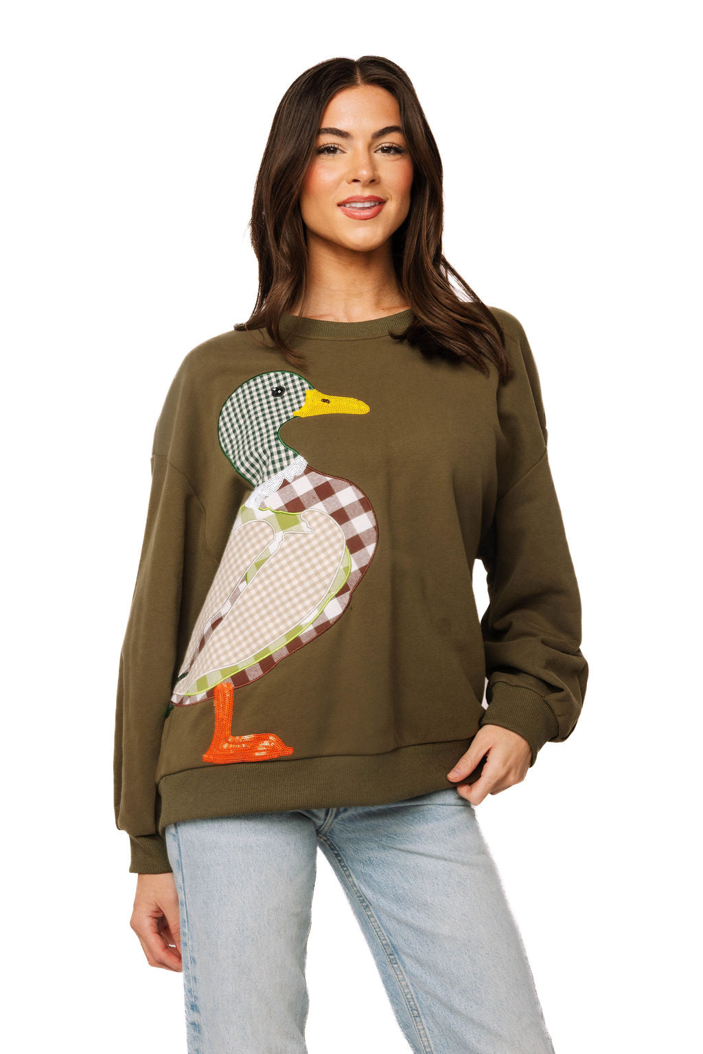Hunter Green Plaid Duck Sweatshirt