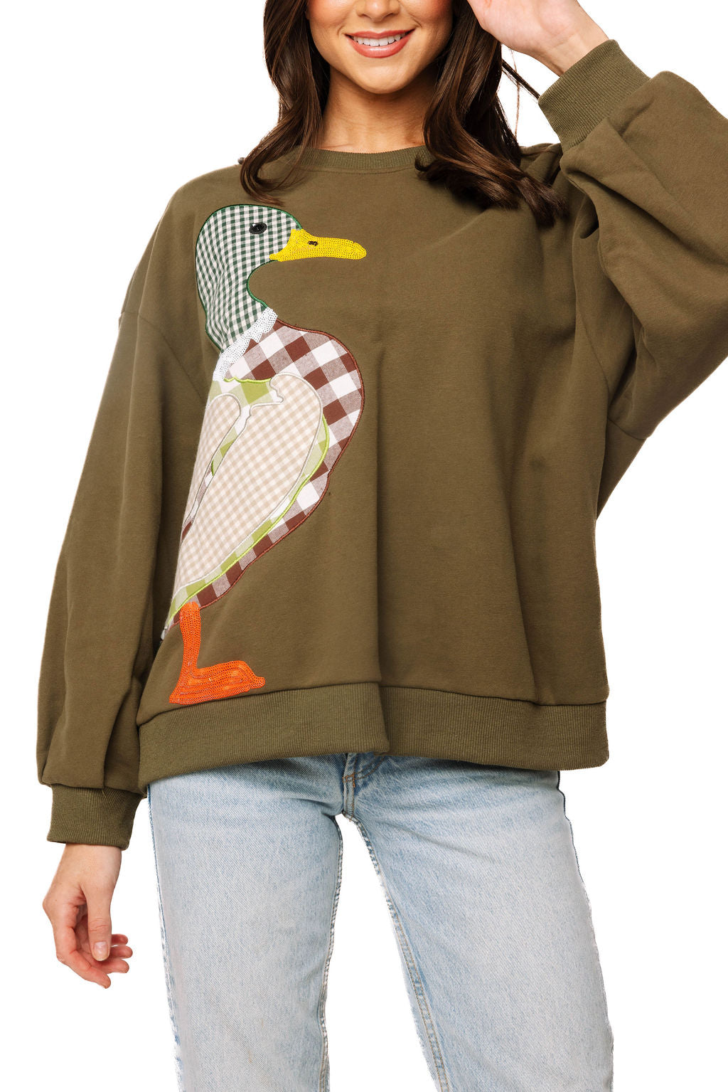 Hunter Green Plaid Duck Sweatshirt