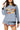 Denim Striped Pumpkin Farm Button Up Collared Top