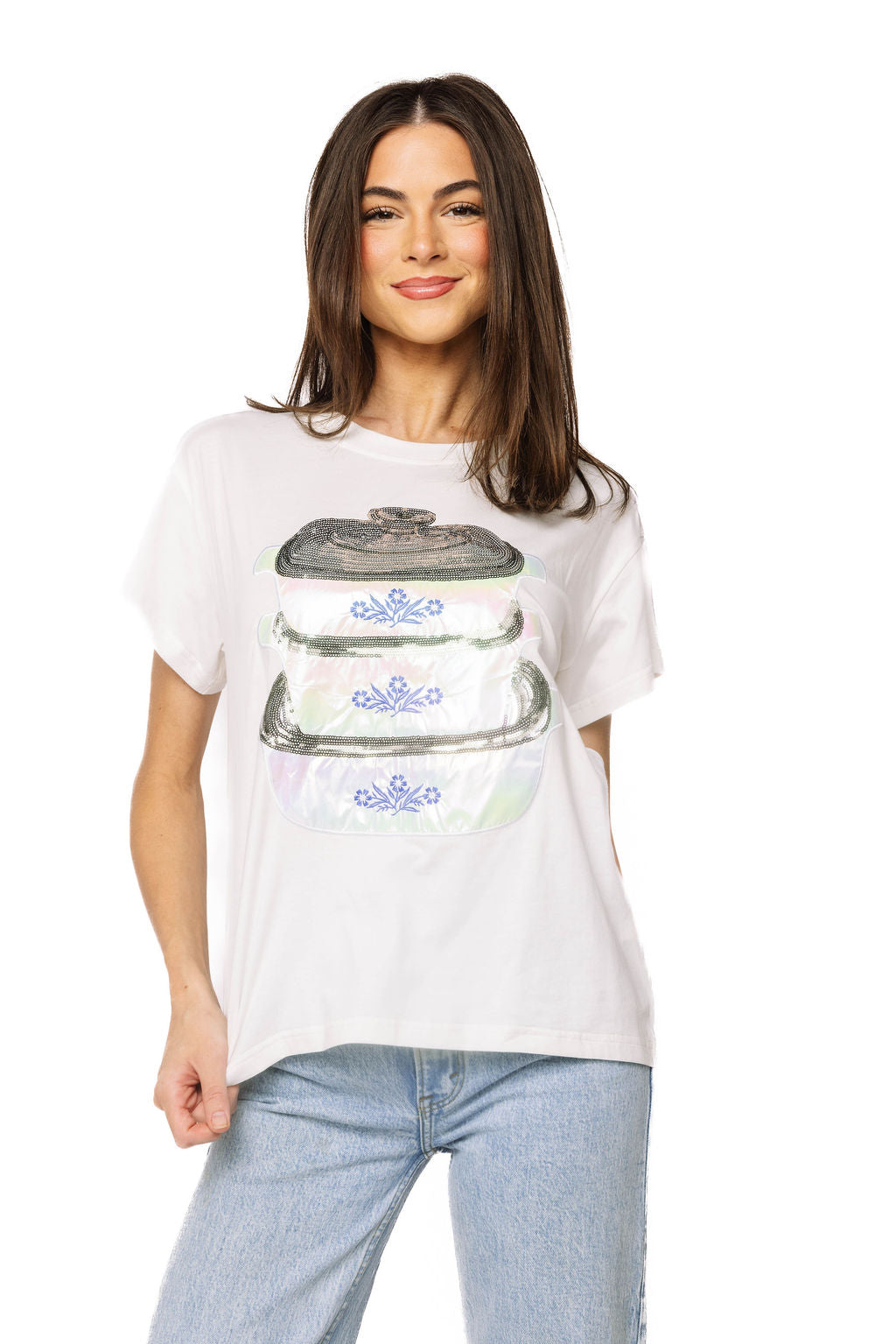 White Vintage Corningware Tee