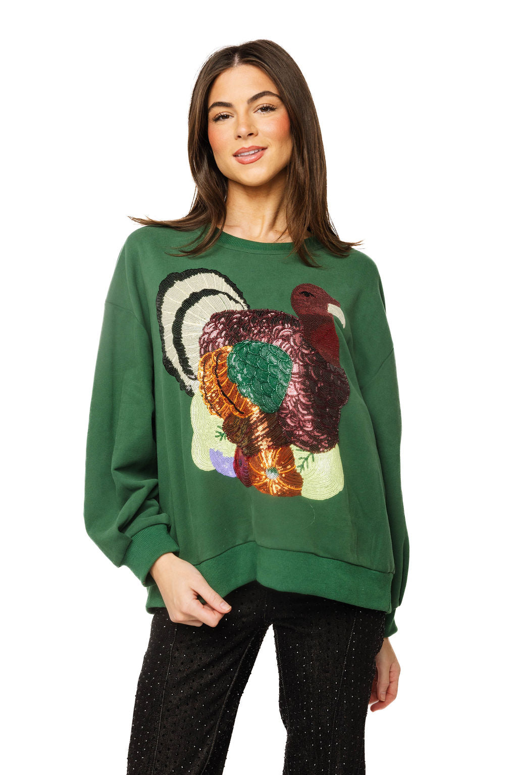 Dark Green Giant Multi Turkey Sweatshirt
