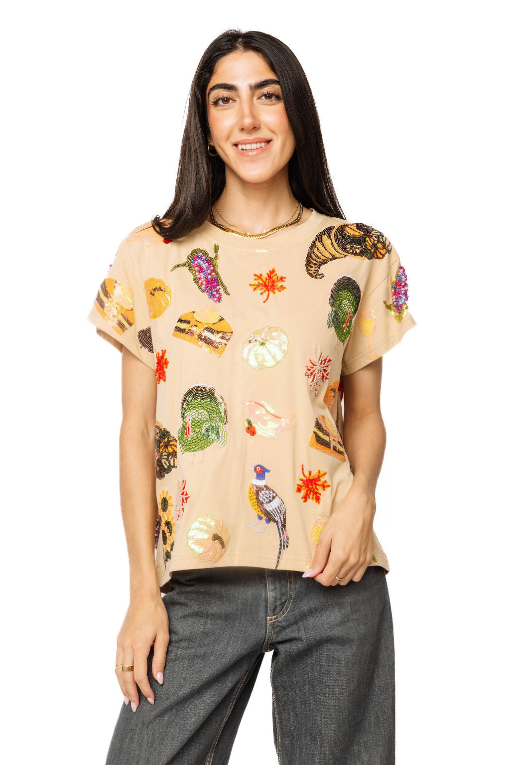 Beige Thanksgiving Icon Tee