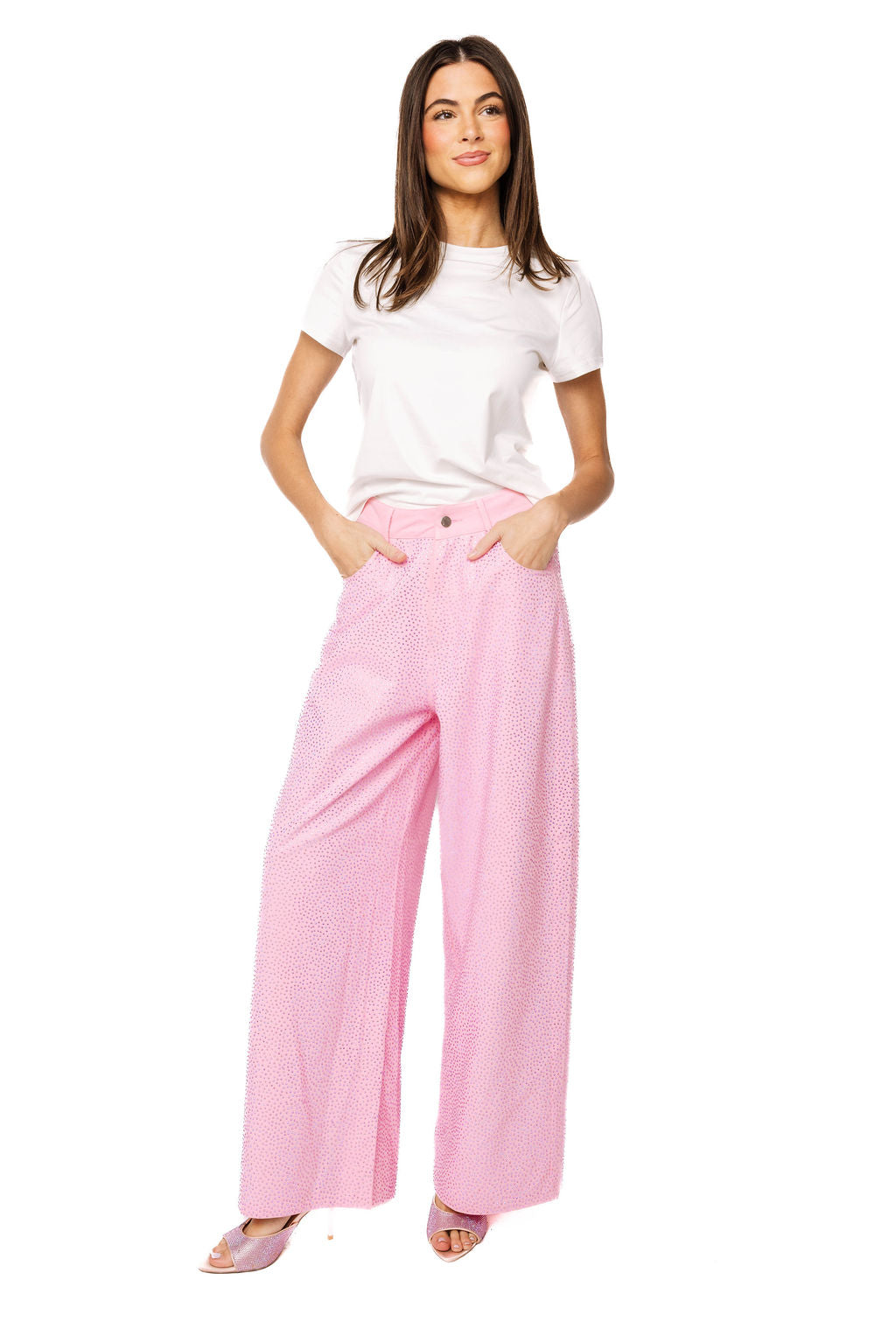 Pink Rhinestone Jeans