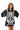 Black Iridescent Jeweled Skeleton Button Up Tunic