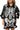 Black Iridescent Jeweled Skeleton Button Up Tunic