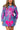 Denim & Pink Sequin Skeleton Button Up Dress