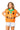 Orange Full Sequin Pumpkin Face Collar Button Up Vest